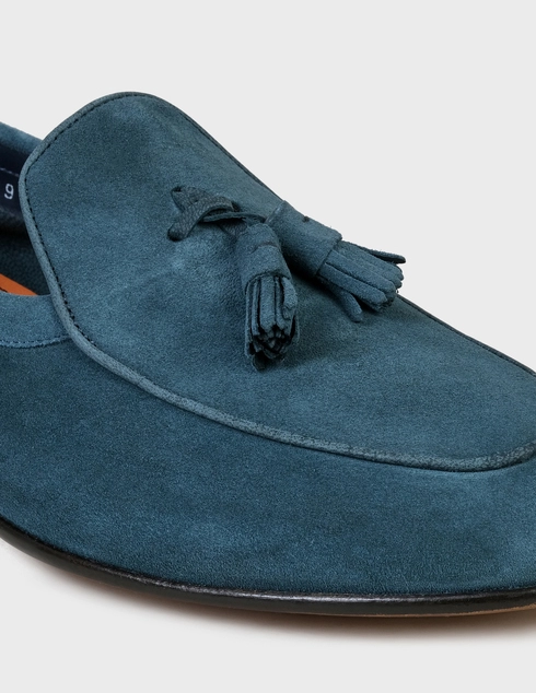 мужские зеленые замшевые Лоферы Santoni SMCHO17573LA3SYKSV46-green - фото-5