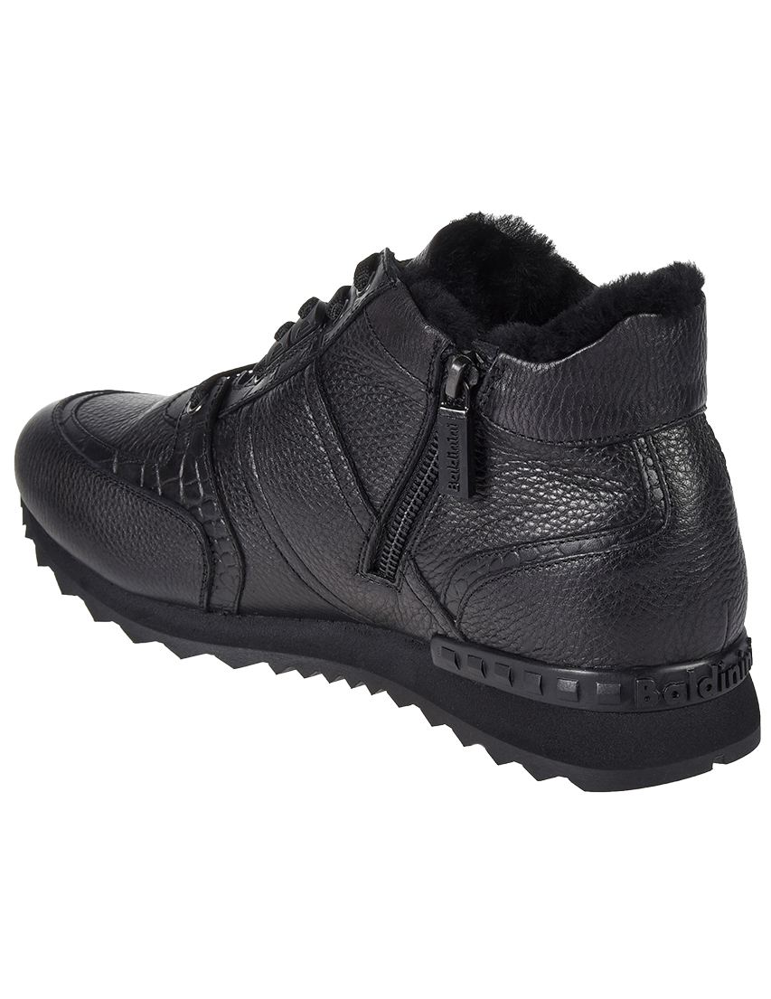 мужские черные Кроссовки Baldinini 47447-black - фото-2