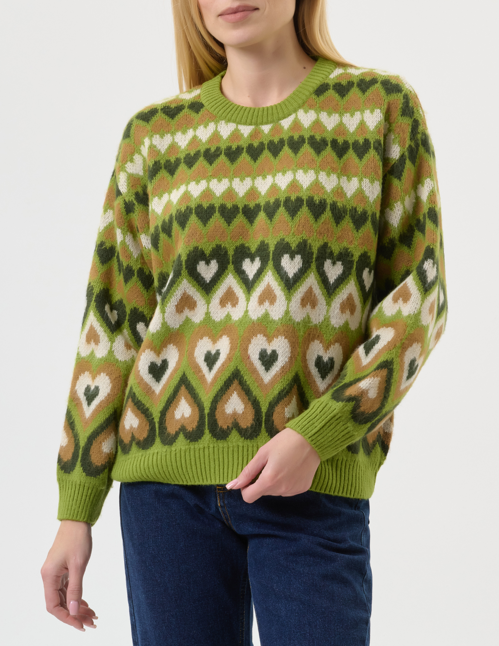 

Свитер, Зеленый;многоцветный