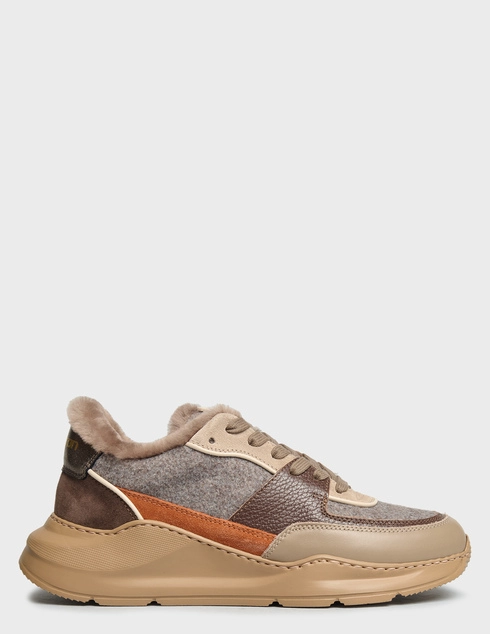 женские коричневые кожаные Кроссовки Stokton 45D-wool-brown - фото-5