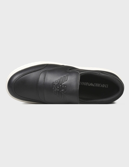 черные мужские Слипоны Emporio Armani 003-650_black 7663 грн