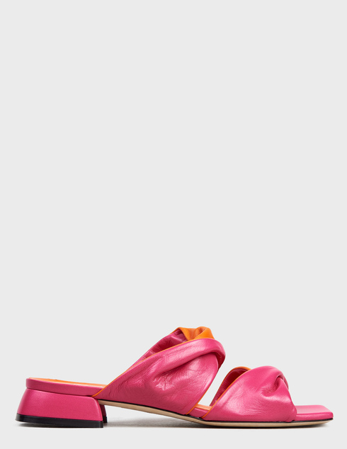 женские розовые кожаные Шлепанцы Evaluna G129_pink - фото-5