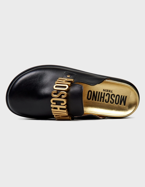 черные женские Шлепанцы Moschino 75956-gold_black 12692 грн