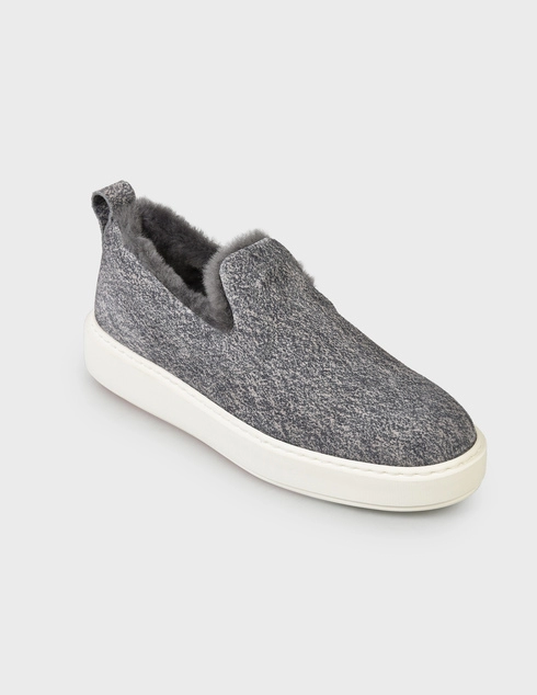 серые Слипоны Santoni Sant-AW21-WBCD60894BARPHLYG40-gray