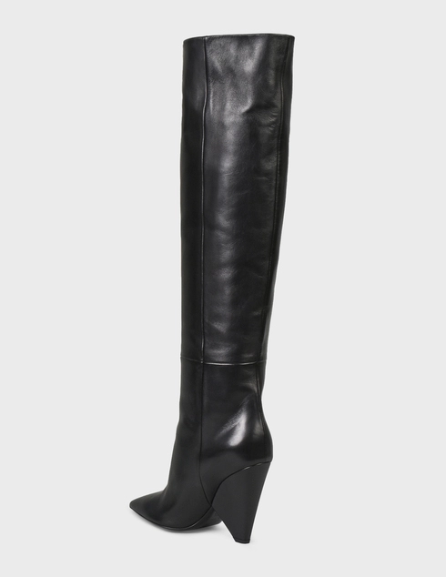 женские черные Сапоги Saint Laurent Paris 4822-black - фото-2