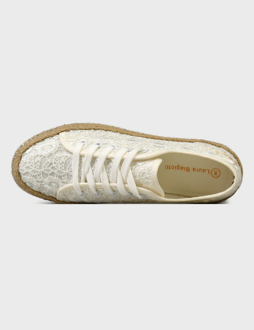 белые женские Кеды Laura Biagiotti 8023-white 4306 грн