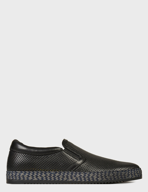 мужские черные кожаные Слипоны Giampiero Nicola 40123_black - фото-5