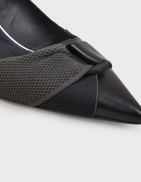 женские черные кожаные Туфли Sportmax 8006-black - фото-5