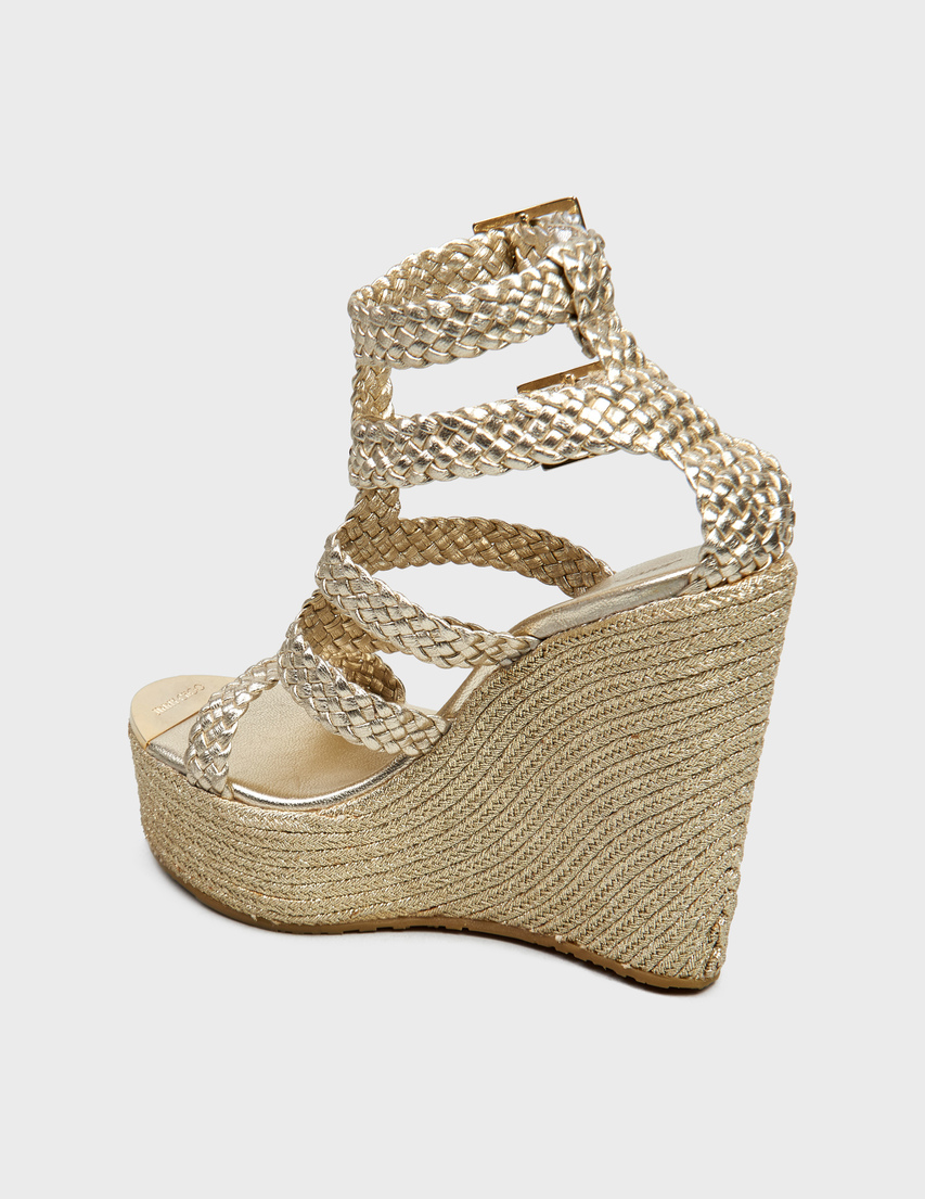 женские золотые Босоножки Jimmy Choo 123-Gold - фото-2