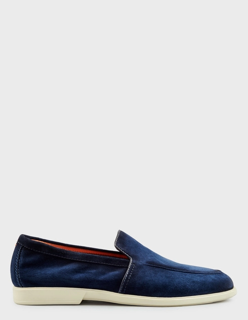 мужские синие замшевые Туфли Santoni 18829_blue - фото-5