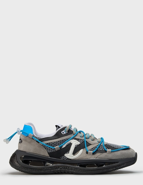 мужские серые текстильные Кроссовки Iceberg 1855-Blu-mix_gray - фото-5