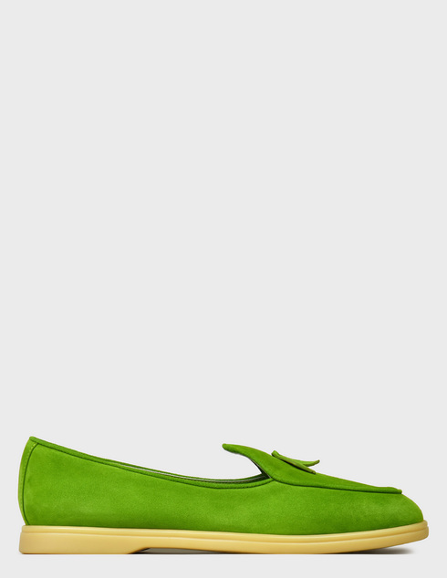 женские зеленые замшевые Лоферы Ludovica Mascheroni 311_green - фото-5