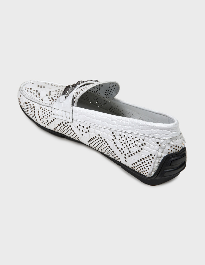 мужские белые Мокасины Roberto Cavalli 1027-white - фото-2