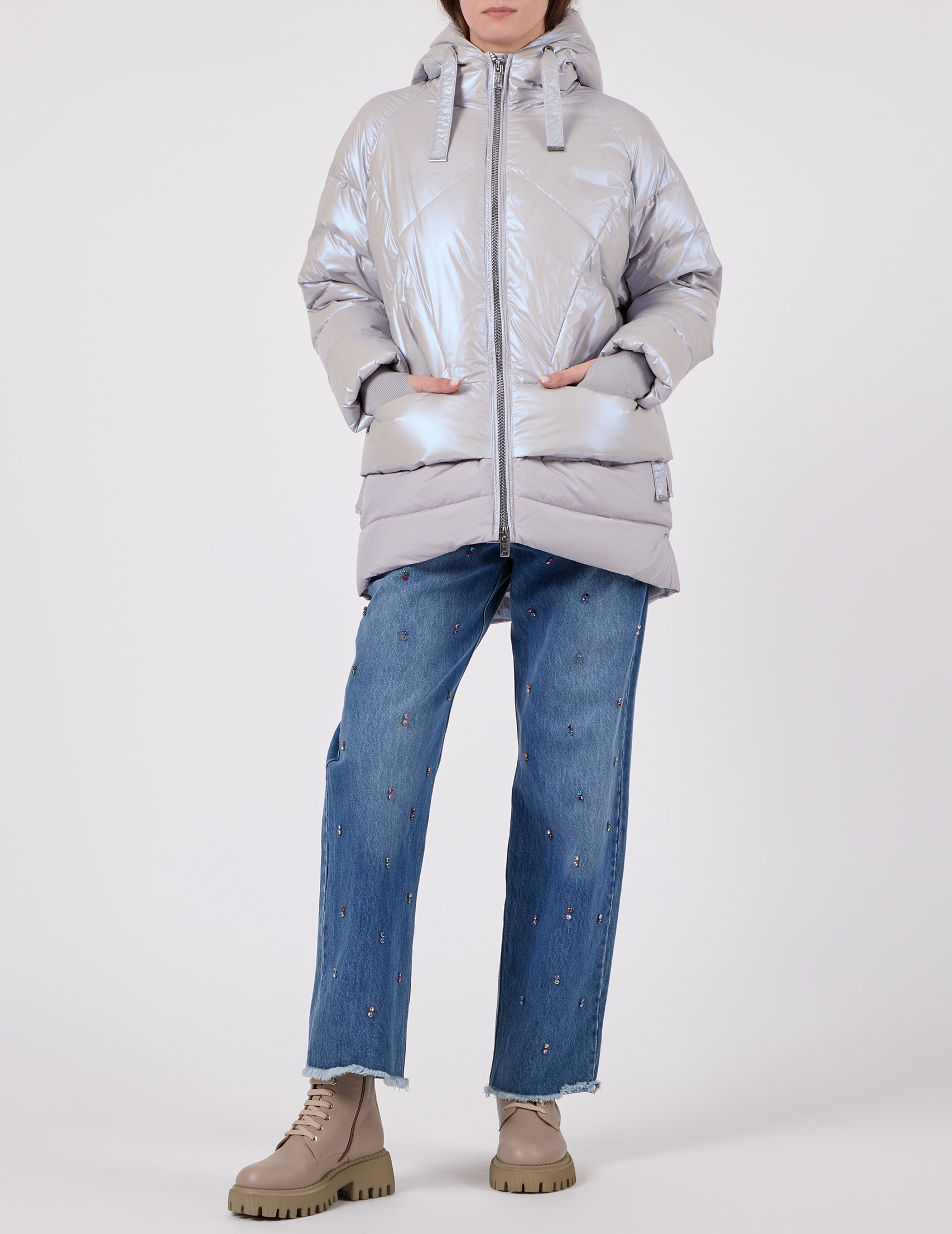 

Пуховик, Голубой;серый