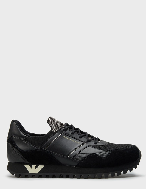 мужские черные текстильные Кроссовки Emporio Armani 616-623_black - фото-5