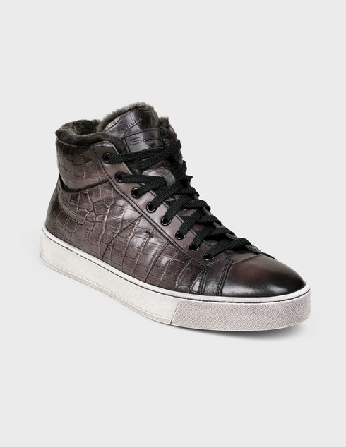 серые Кеды Santoni Sant-AW19-MBGL20870SPOPOCCG62-gray