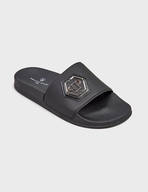 черные Шлепанцы Philipp Plein 78014-GOM_black