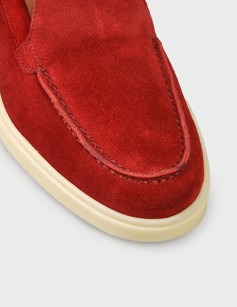 женские красные замшевые Лоферы Santoni SWUYA58856TISNPYLB46-red - фото-5