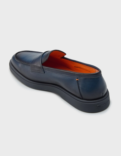 мужские синие Лоферы Santoni 19051_blue - фото-2