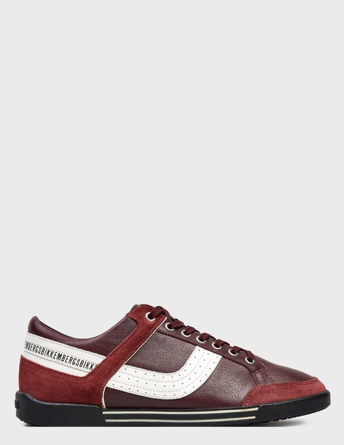 мужские бордовые кожаные Кеды Bikkembergs BKR101993-Red_bordo - фото-5