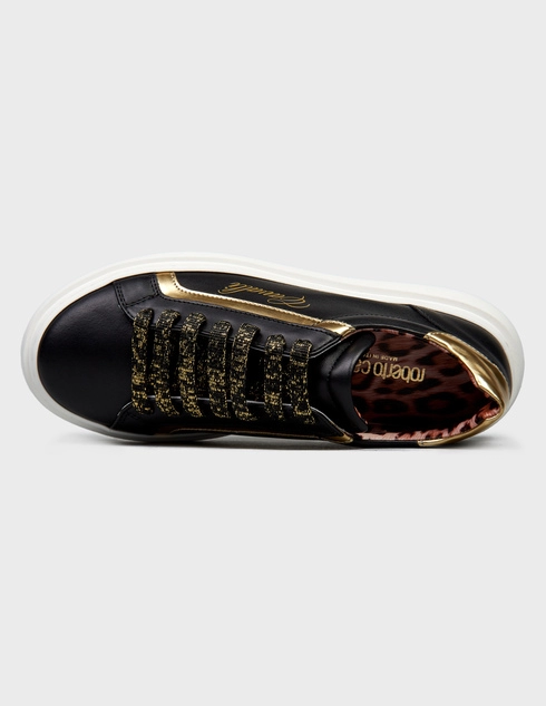 черные женские Кеды Roberto Cavalli 75455-gold_black 11196 грн