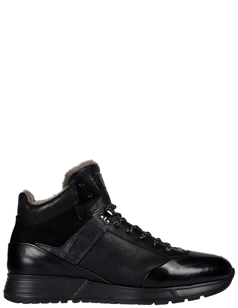 мужские черные кожаные Кроссовки Fabi 8726BM-black - фото-5