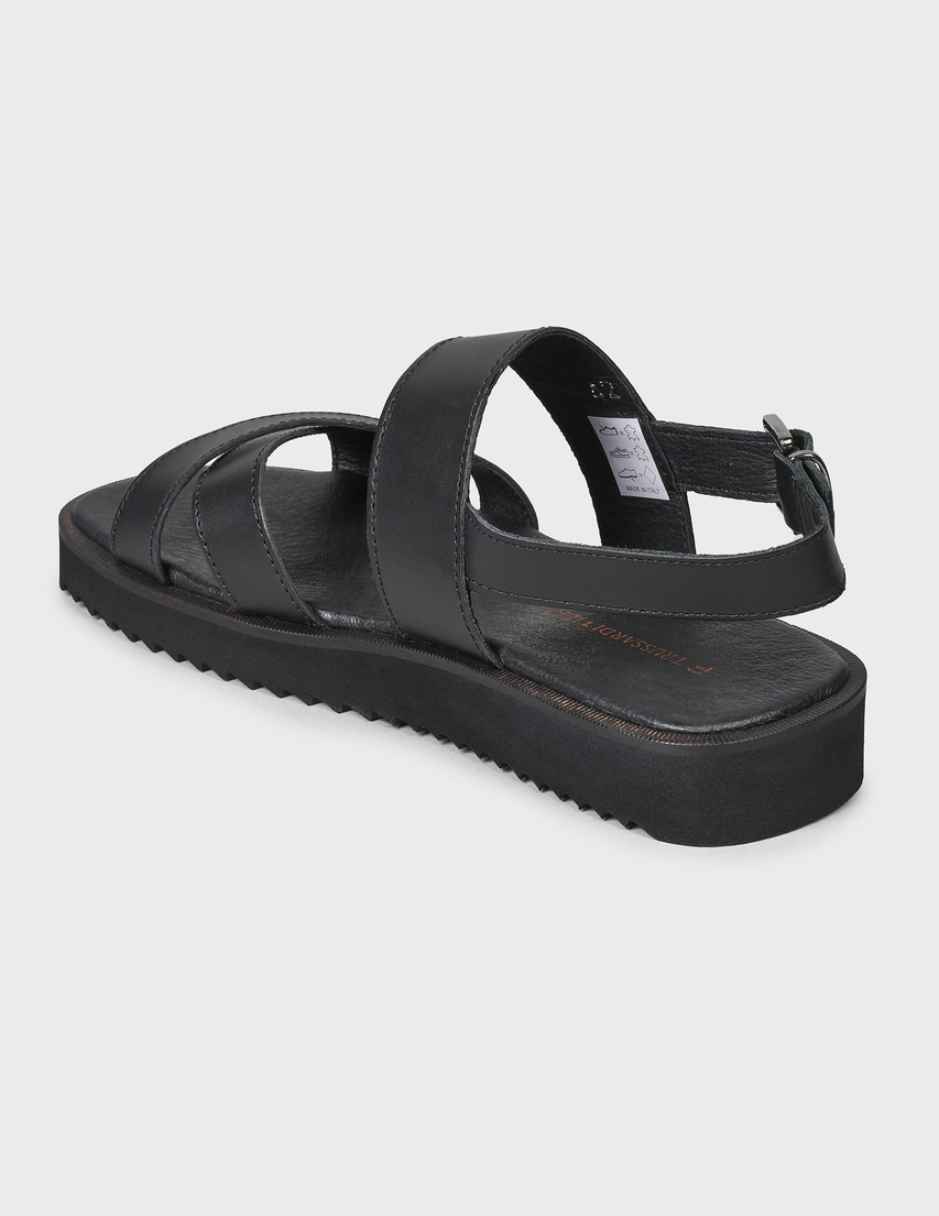мужские черные Сандалии Trussardi 77A00254-K299-black - фото-2