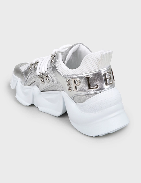 женские серебряные Кроссовки Philipp Plein 1720-silver - фото-2