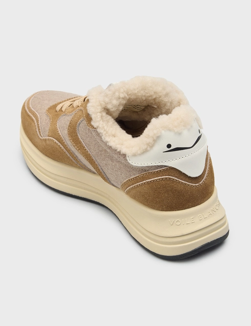 женские бежевые Кроссовки Voile Blanche 8657-03_beige - фото-2