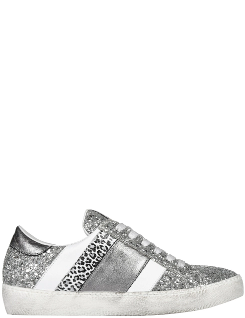 женские серебряные текстильные Кеды Meline KUC-1310-BIANCO_silver - фото-5