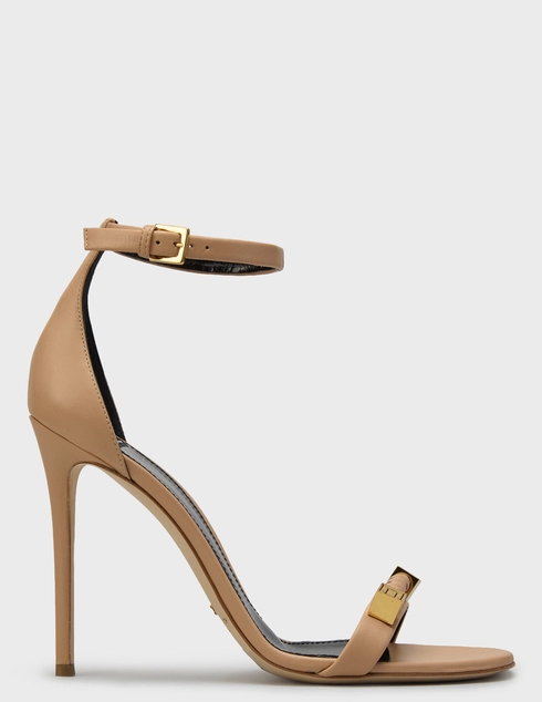 женские бежевые кожаные Босоножки Elisabetta Franchi SA-12L-61E2-V550-470 - фото-5