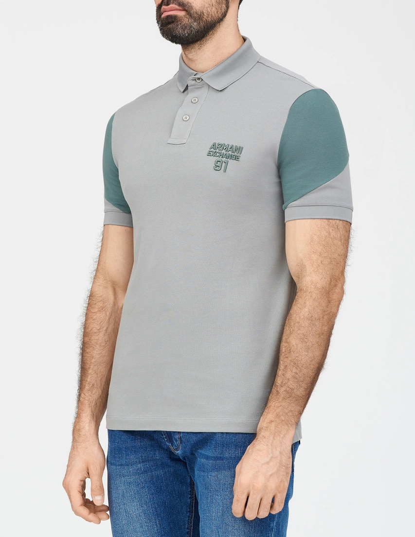 Grey armani polo shirt hot sale