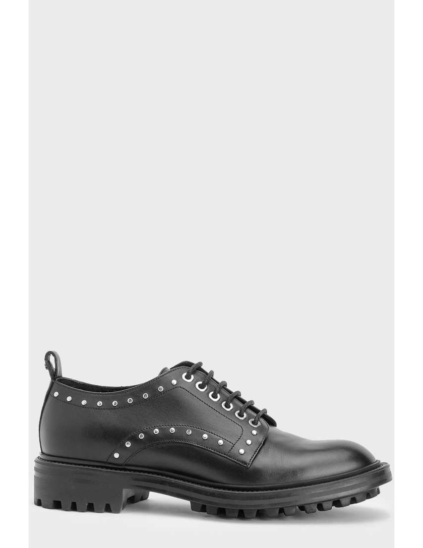 женские черные кожаные Дерби Weekend Max Mara 55260722 - фото-5