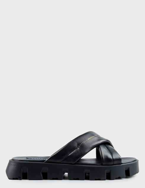 женские черные кожаные Шлепанцы Fratelli Rossetti 76895_black - фото-5