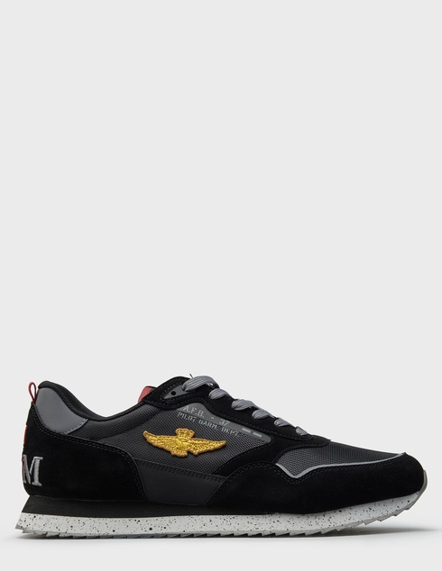 мужские черные текстильные Кроссовки Aeronautica Militare 3545_black - фото-5