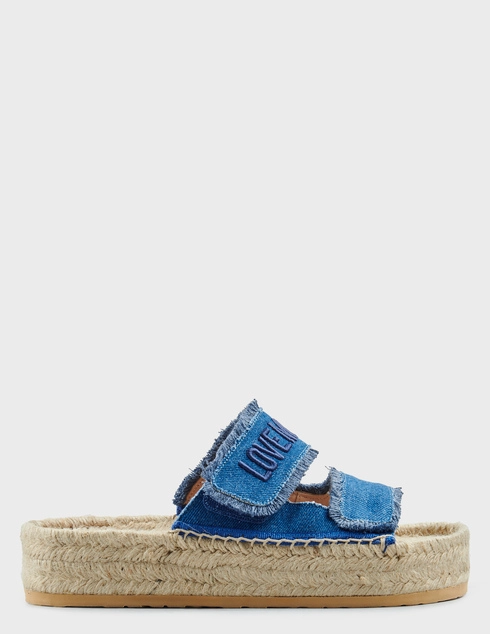 женские синие текстильные Шлепанцы Love Moschino JA28383G0MJO5700_blue - фото-5