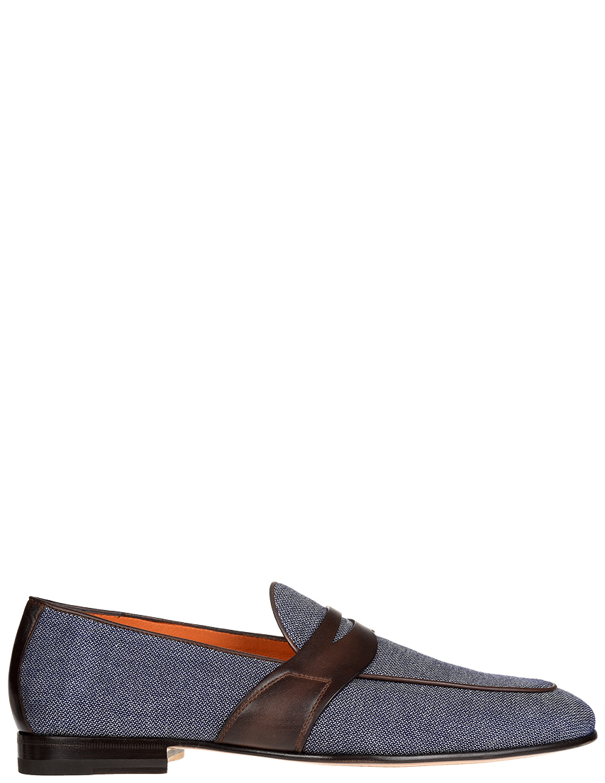 Мужские лоферы Santoni S16033_blue