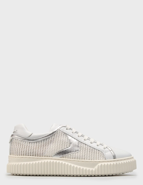 женские белые текстильные Кеды Voile Blanche 7539-silver_white - фото-5