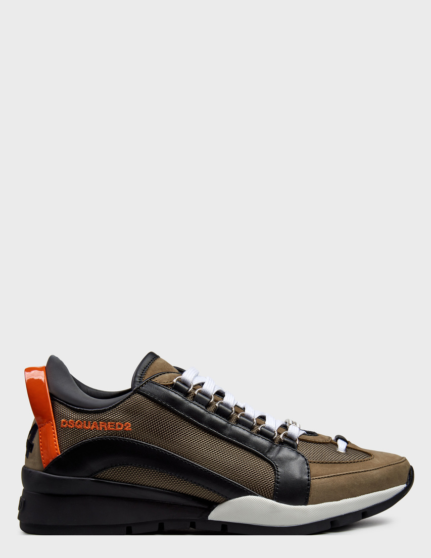 мужские коричневые текстильные Кроссовки Dsquared2 0299_brown - фото-5