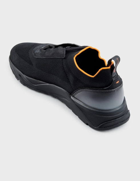 мужские черные Кроссовки Santoni 21601_black - фото-2