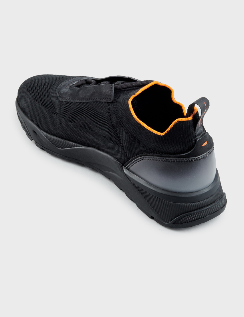 мужские черные Кроссовки Santoni 21601_black - фото-2