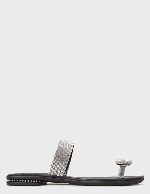 женские серебряные кожаные Пантолеты Sono Italiana 52356-black - фото-5