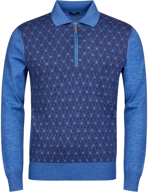 Massimo Sforza  ZIP-MOCKNECK-OCTAGON-blue фото-1