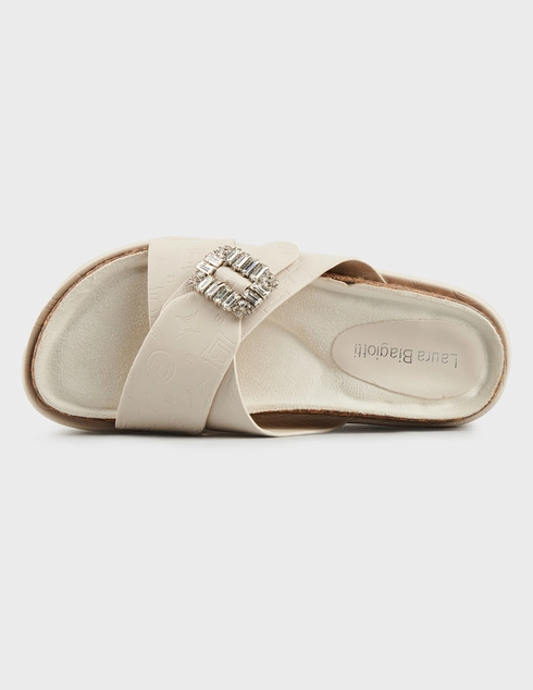 белые женские Шлепанцы Laura Biagiotti 9086-panna-log_white 7589 грн