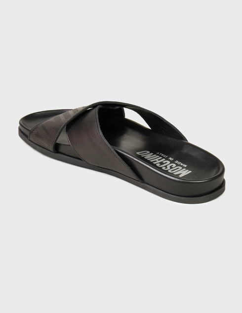 мужские черные Шлепанцы Moschino MOS12NERO_black - фото-2