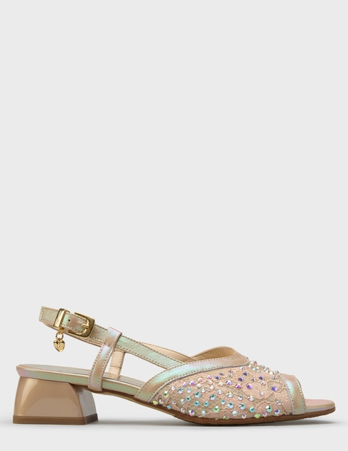 женские золотые текстильные Босоножки Ilasio Renzoni 5846_gold - фото-5