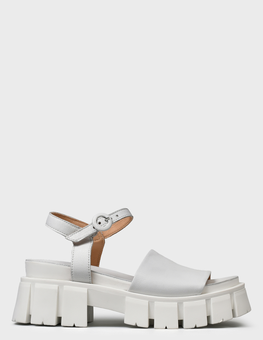 женские белые кожаные Босоножки MJUS 57005-white - фото-5