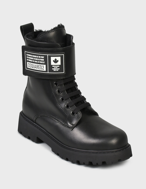 черные Ботинки Dsquared2 68589-М-logo-black