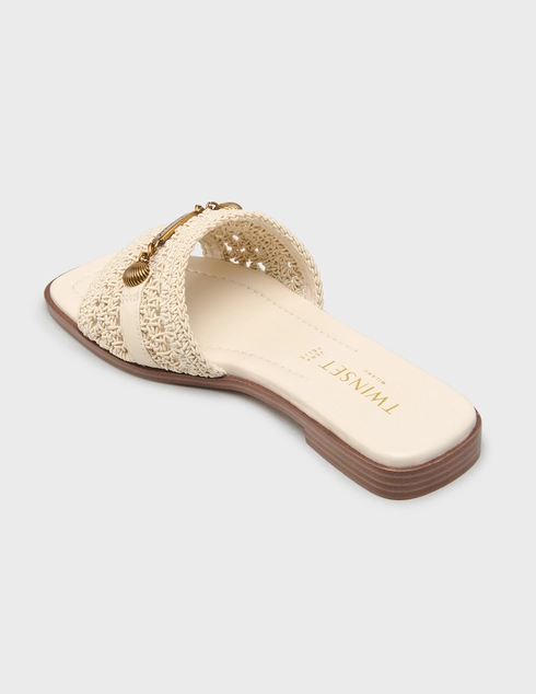 женские бежевые Шлепанцы Twinset 261TGT044-00059_beige - фото-2