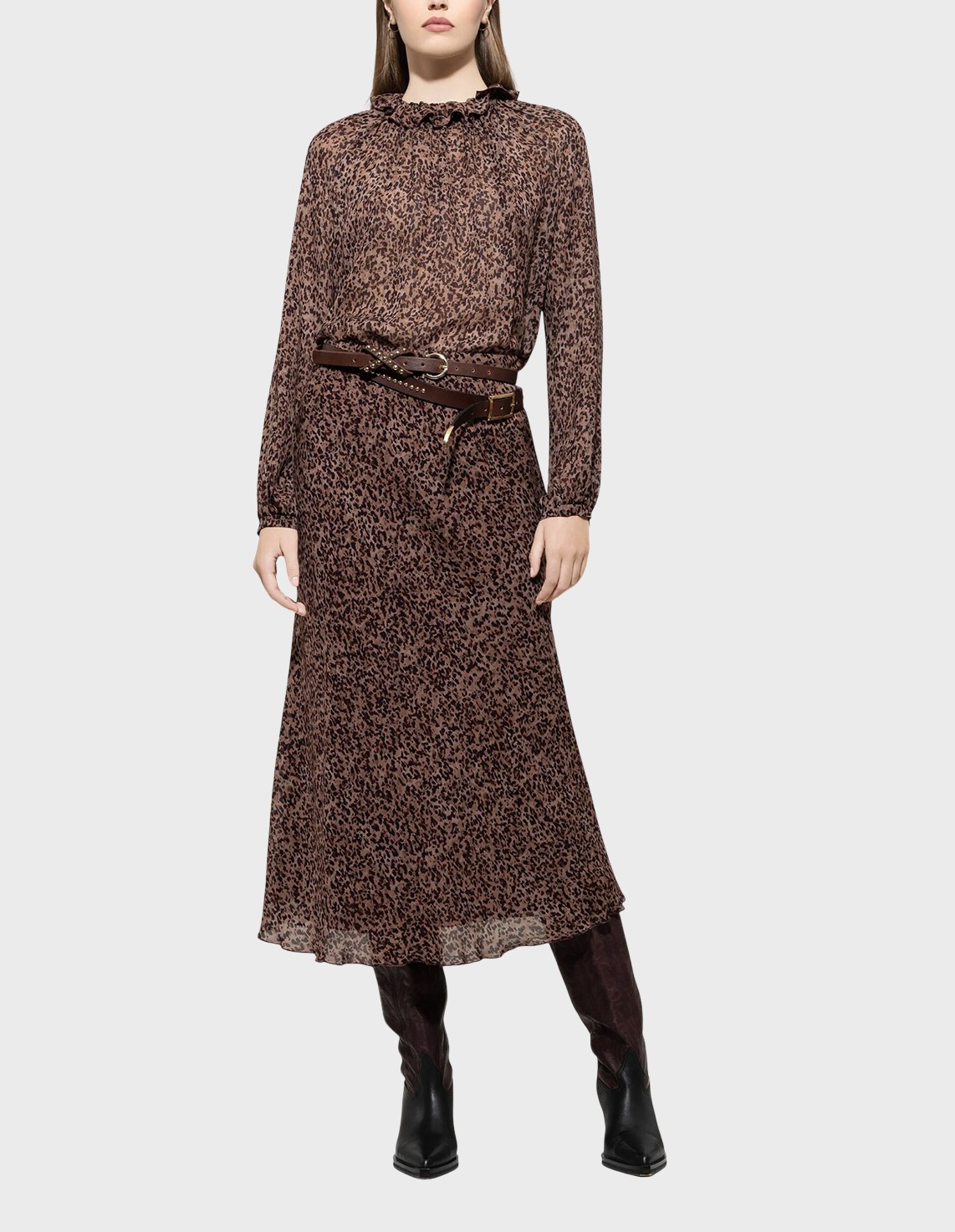 

Юбка, Коричневый;принт